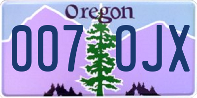 OR license plate 007OJX