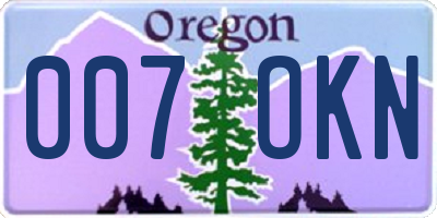 OR license plate 007OKN
