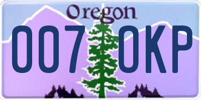 OR license plate 007OKP