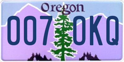 OR license plate 007OKQ