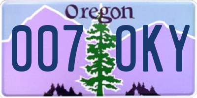 OR license plate 007OKY