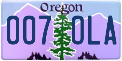OR license plate 007OLA