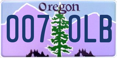 OR license plate 007OLB