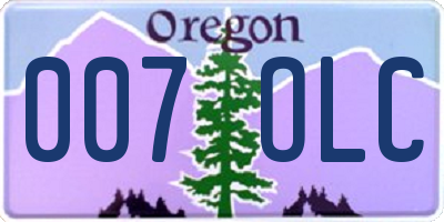 OR license plate 007OLC
