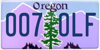 OR license plate 007OLF