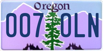 OR license plate 007OLN