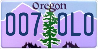 OR license plate 007OLO