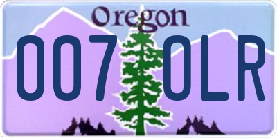 OR license plate 007OLR