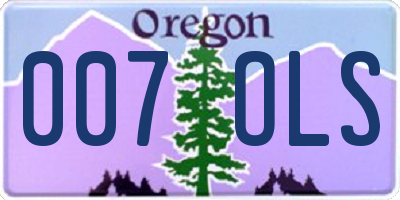 OR license plate 007OLS
