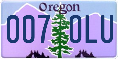 OR license plate 007OLU