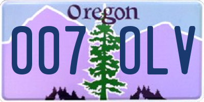 OR license plate 007OLV