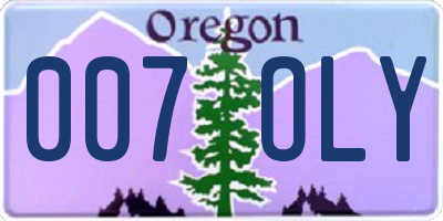 OR license plate 007OLY