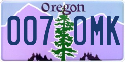 OR license plate 007OMK