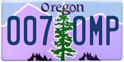 OR license plate 007OMP