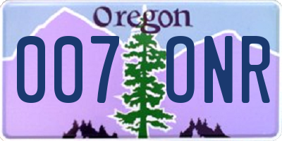 OR license plate 007ONR