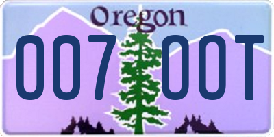 OR license plate 007OOT