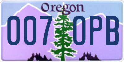 OR license plate 007OPB