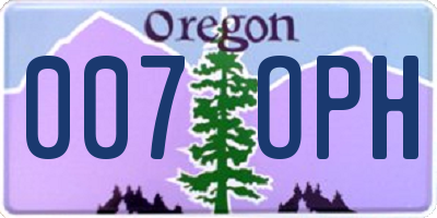 OR license plate 007OPH