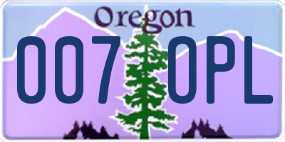OR license plate 007OPL