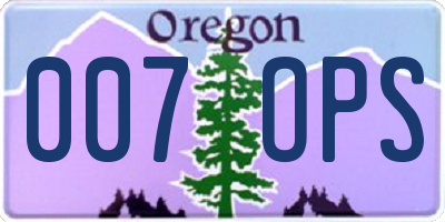 OR license plate 007OPS