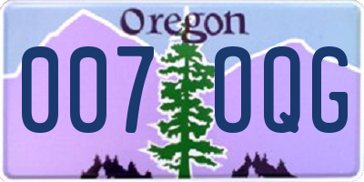 OR license plate 007OQG