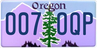 OR license plate 007OQP