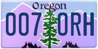 OR license plate 007ORH