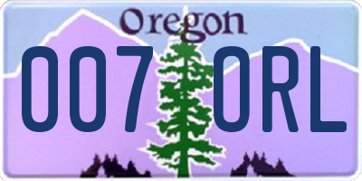 OR license plate 007ORL