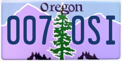 OR license plate 007OSI