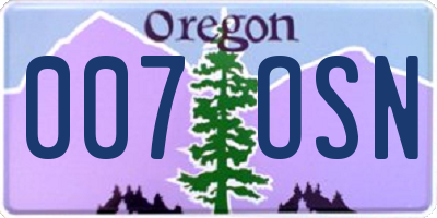 OR license plate 007OSN