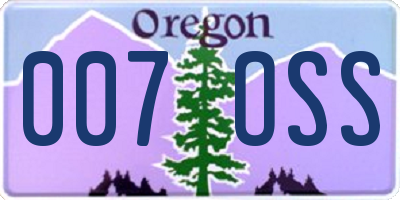 OR license plate 007OSS