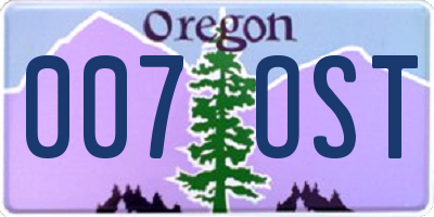 OR license plate 007OST