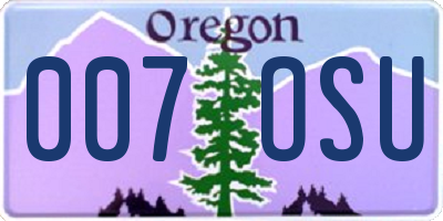 OR license plate 007OSU