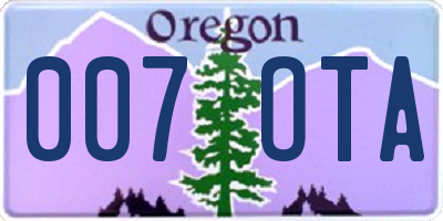 OR license plate 007OTA