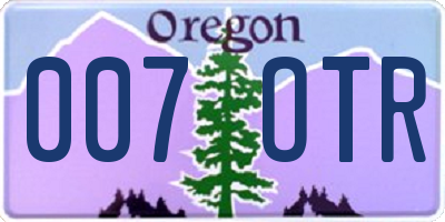 OR license plate 007OTR
