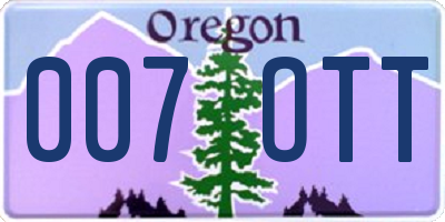 OR license plate 007OTT
