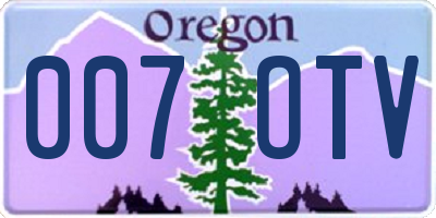 OR license plate 007OTV