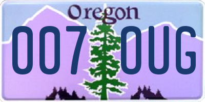 OR license plate 007OUG