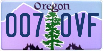 OR license plate 007OVF