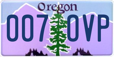 OR license plate 007OVP