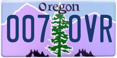 OR license plate 007OVR