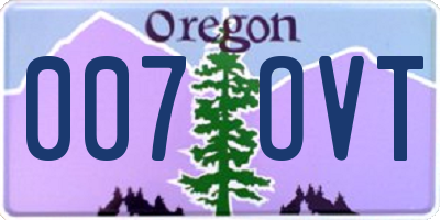 OR license plate 007OVT
