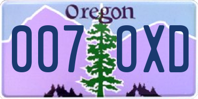 OR license plate 007OXD