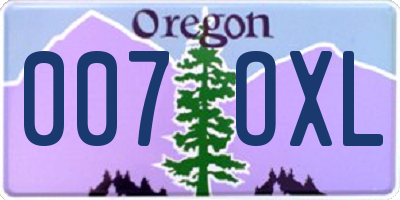 OR license plate 007OXL