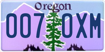 OR license plate 007OXM
