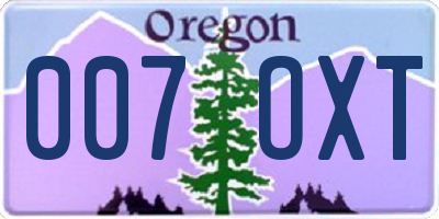 OR license plate 007OXT