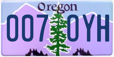 OR license plate 007OYH