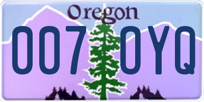 OR license plate 007OYQ