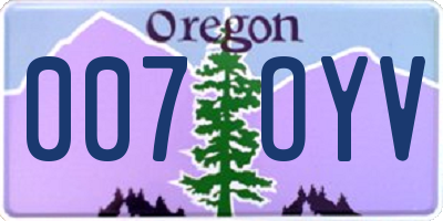 OR license plate 007OYV