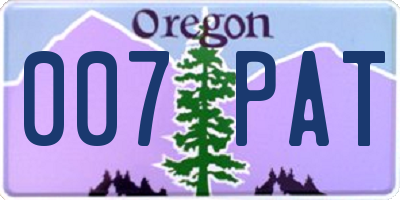 OR license plate 007PAT